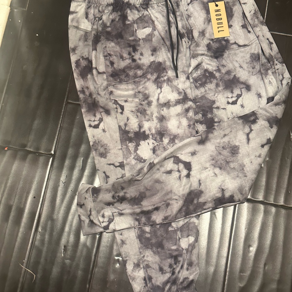 NOBULL Black and Gray Tie-Dye Joggers